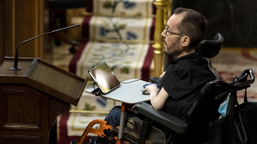 El portavoz de Unidas Podemos en el Congreso, Pablo Echenique, durante una sesión plenaria en el Congreso, en Madrid (España), a 29 de julio de 2020.