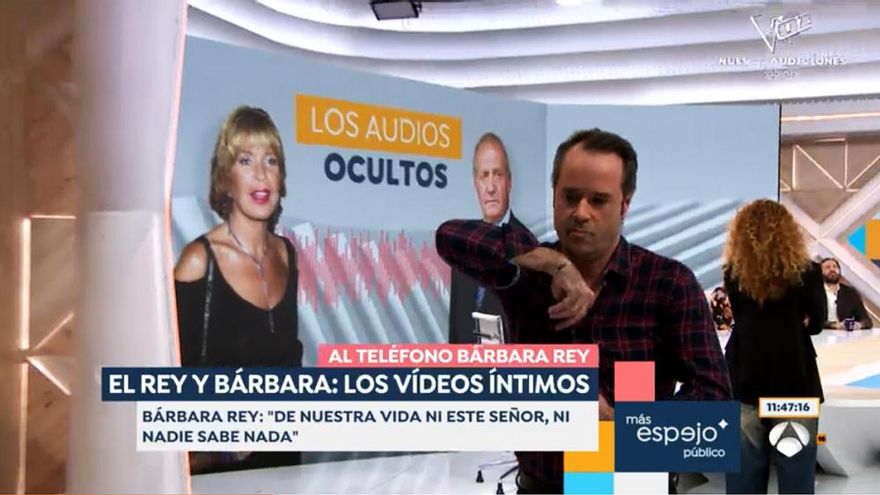 Bárbara Rey interrumpe 'Espejo Público' para increpar y advertir de demanda a Javier Chicote, que abandona el plató