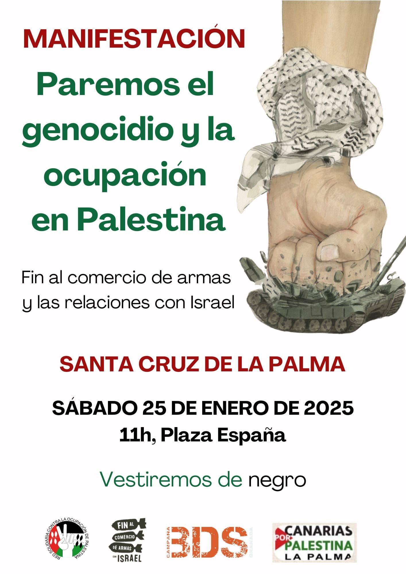 Cartel de la convocatoria en favor del pueblo palestino.