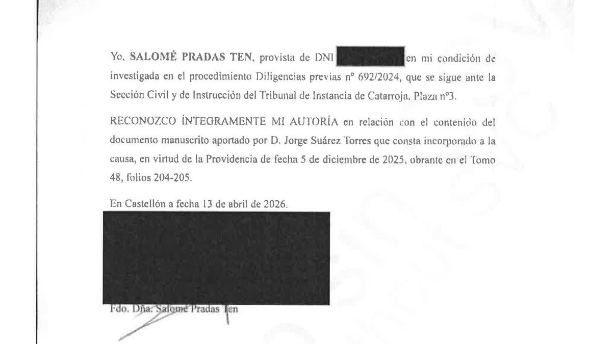 Pradas reconoce ante notario la autoría de la nota manuscrita del Cecopi de la dana con indicaciones sobre el Es-Alert