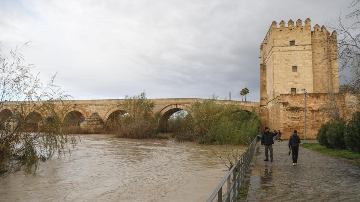 Crecida del río Guadalquivir a su paso por Córdoba