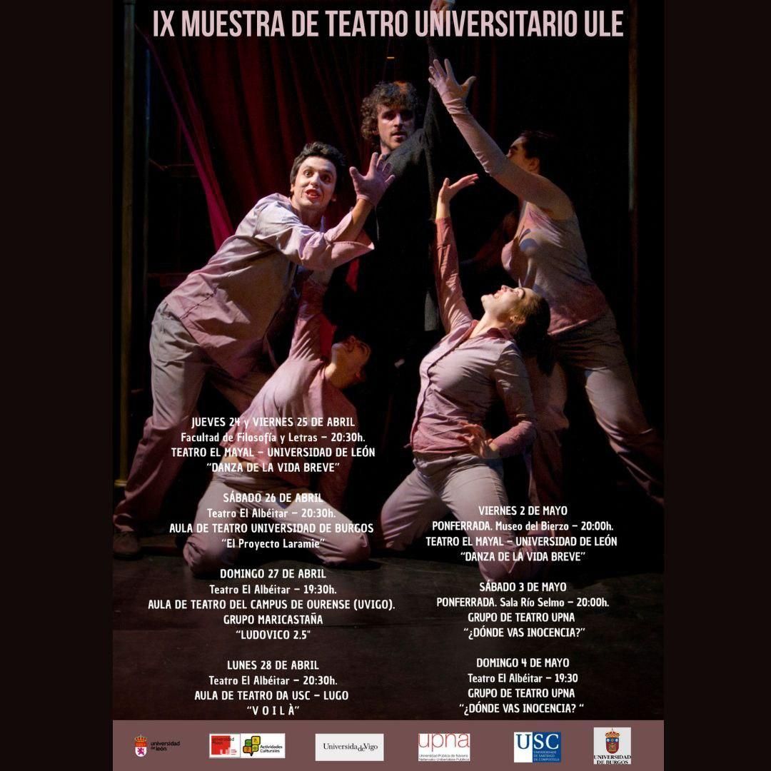 Cartel de la IX Muestra de Teatro Universitario de León 2025.