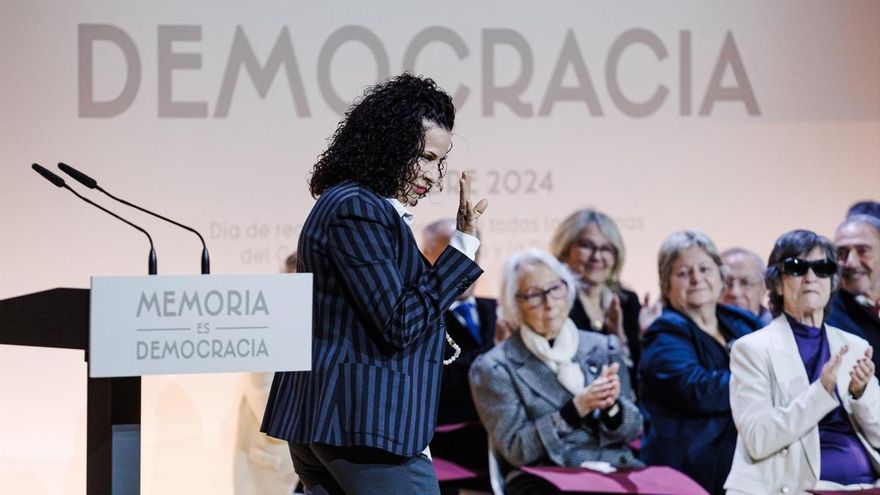 La nuera de Miguel Hernández, Lucía Izquierdo, en el Auditorio Nacional de Música, este martes.