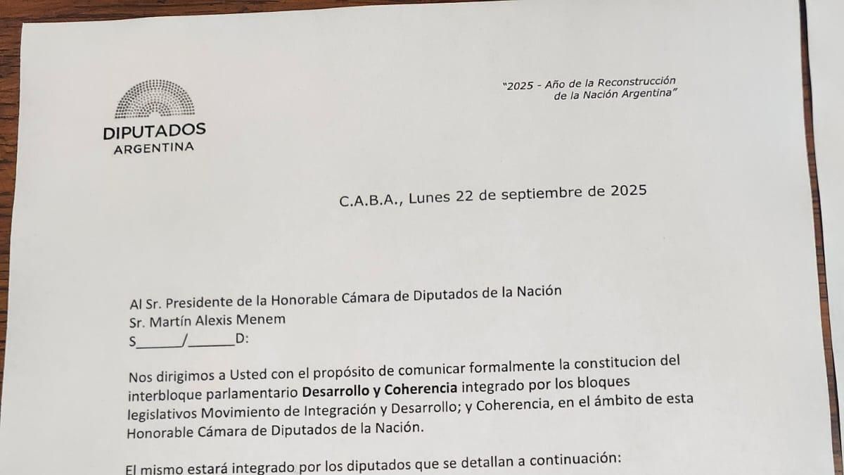Nota de conformación del bloque "Desarrollo y Coherencia"