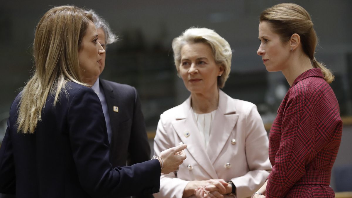 (De izq. a der.) La presidenta del Parlamento Europeo, Roberta Metsola, la Alta representante para Asuntos Exteriores, Kaja Kallasand, y la presidenta de la Comisión Europea, Ursula von der LeyenEFE/EPA/OLIVIER HOSLET