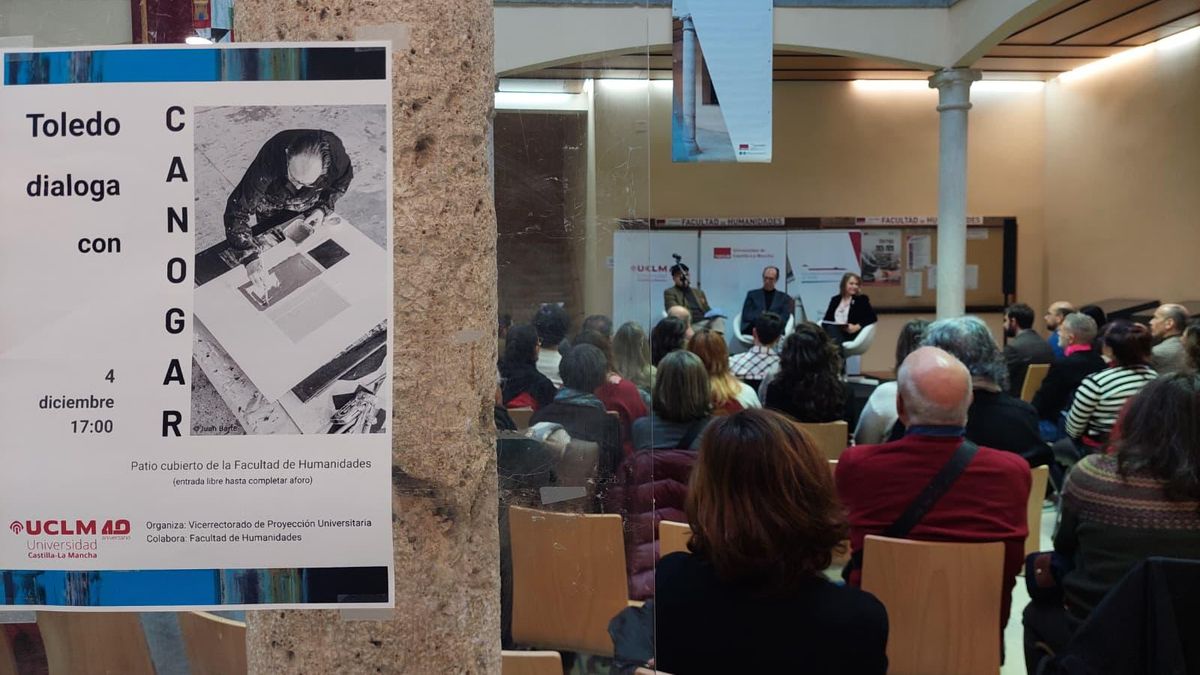 Cartel del encuentro "Toledo dialoga con Canogar"