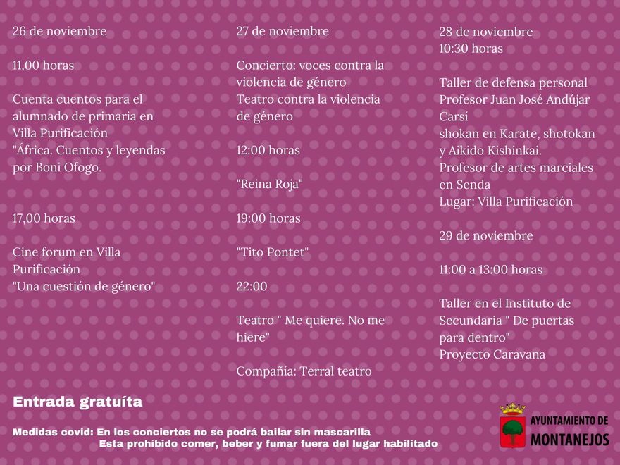 El cartel con la programación publicado por el Ayuntamiento de Montanejos en redes sociales que incluye la actuación de 'Tito Pontet'.