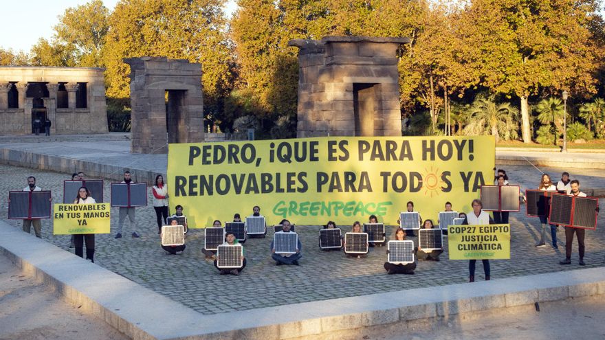 Greenpeace interpela al Gobierno ante la Cumbre del Clima: "Pedro, ¡que es para hoy!"