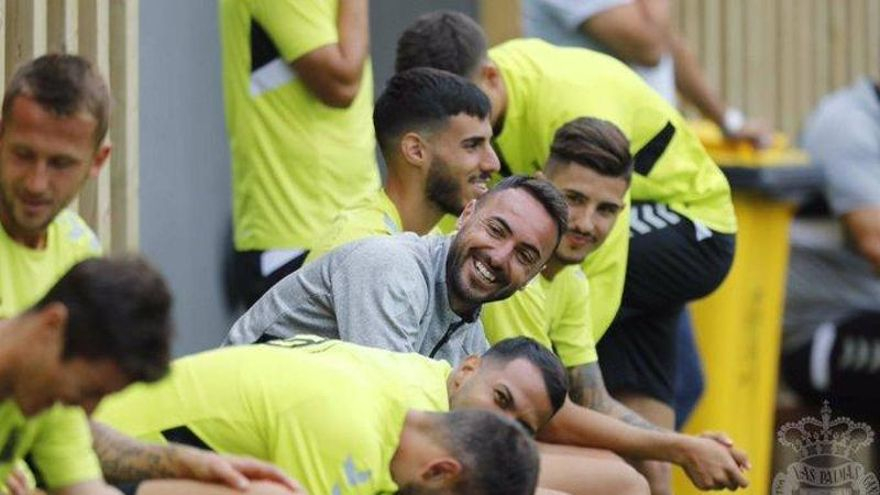 Momo, en un entrenamiento de Las Palmas