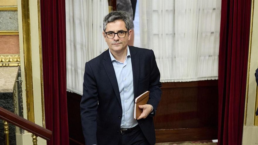 El ministro de la Presidencia, Justicia y Relaciones con las Cortes, Félix Bolaños, durante un pleno extraordinario en el Congreso de los diputados