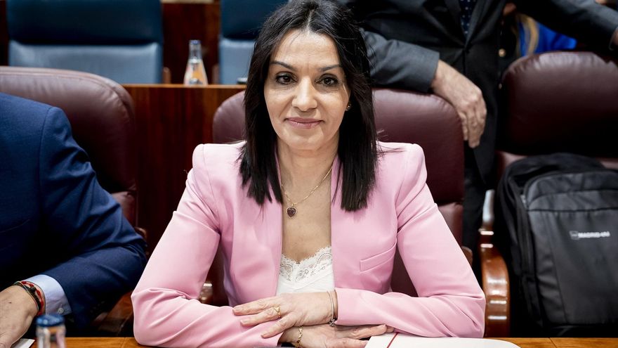 La consejera de Educación, Ciencia y Universidades de la Comunidad de Madrid, María Mercedes Zarzalejo, durante una sesión plenaria en la Asamblea de Madrid, a 12 de marzo de 2026, en Madrid (España).