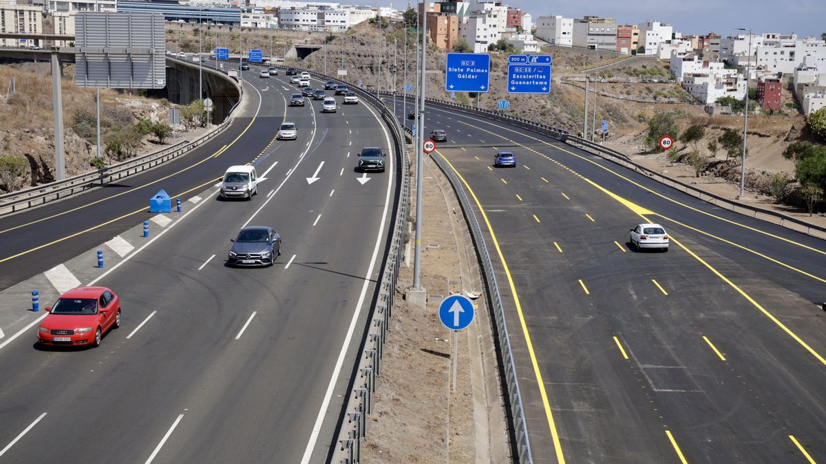 Reabierto el viaducto de Guiniguada en sentido norte tras culminar las obras antes de lo previsto