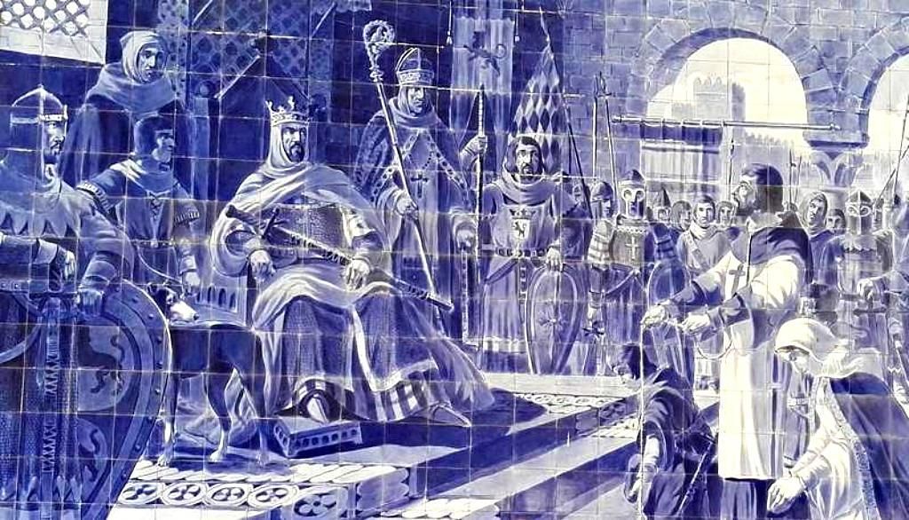 La coronación del Emperador de León Alfonso VII en los azulejos de la Estación de San Bento de Oporto.