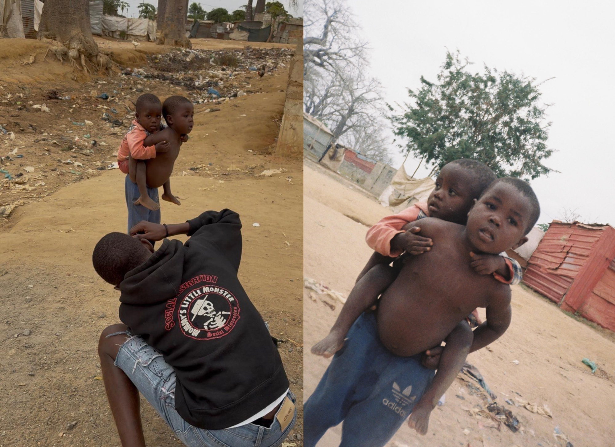 Fausto durante el taller de fotografía en Camizungo; a la derecha el resultado de la foto