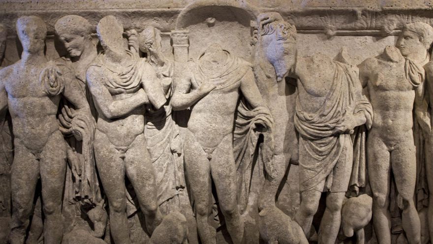 Detalle del Sarcófago de Hipólito.