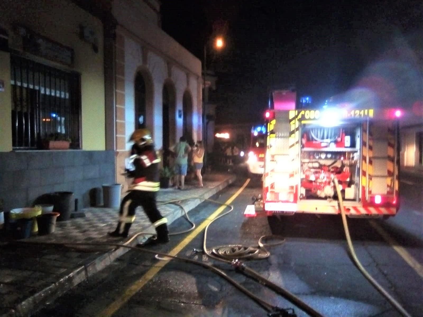Intervención de los bomberos.