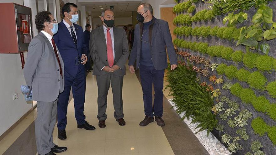 Jardín vertical a la entrada de la bodega. UCLM