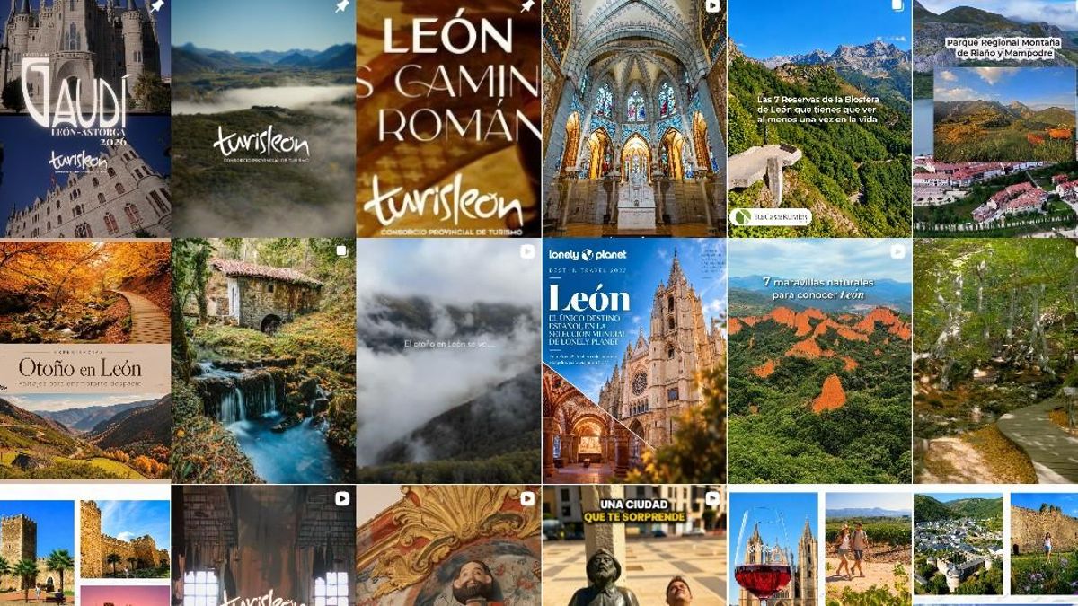 Publicaciones en el perfil de Instagram de Turisleón, el Consorcio de turismo de la provincia.