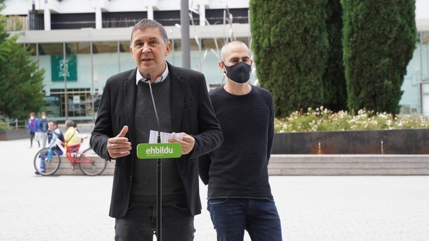 El coordinador de EH Bildu, Arnaldo Otegi, en una comparecencia en Vitoria