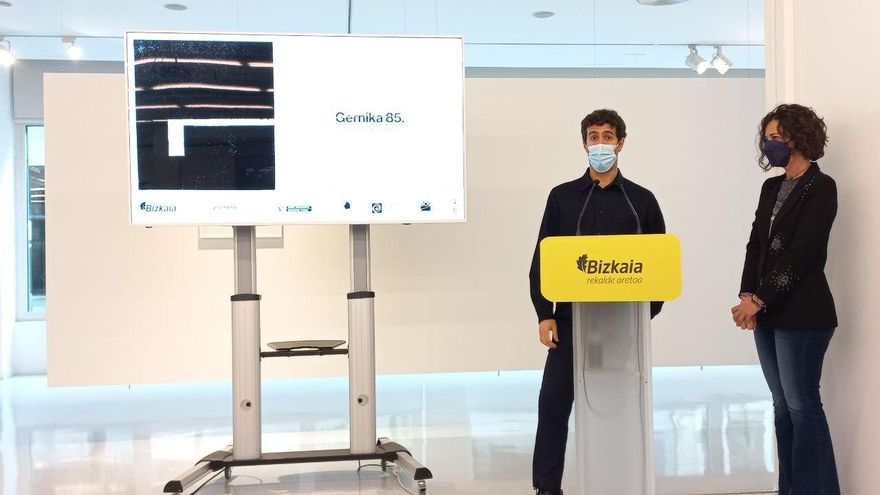 Aitor Etxebarria, durante la presentación de 'Gernika 85' este martes en Bilbao