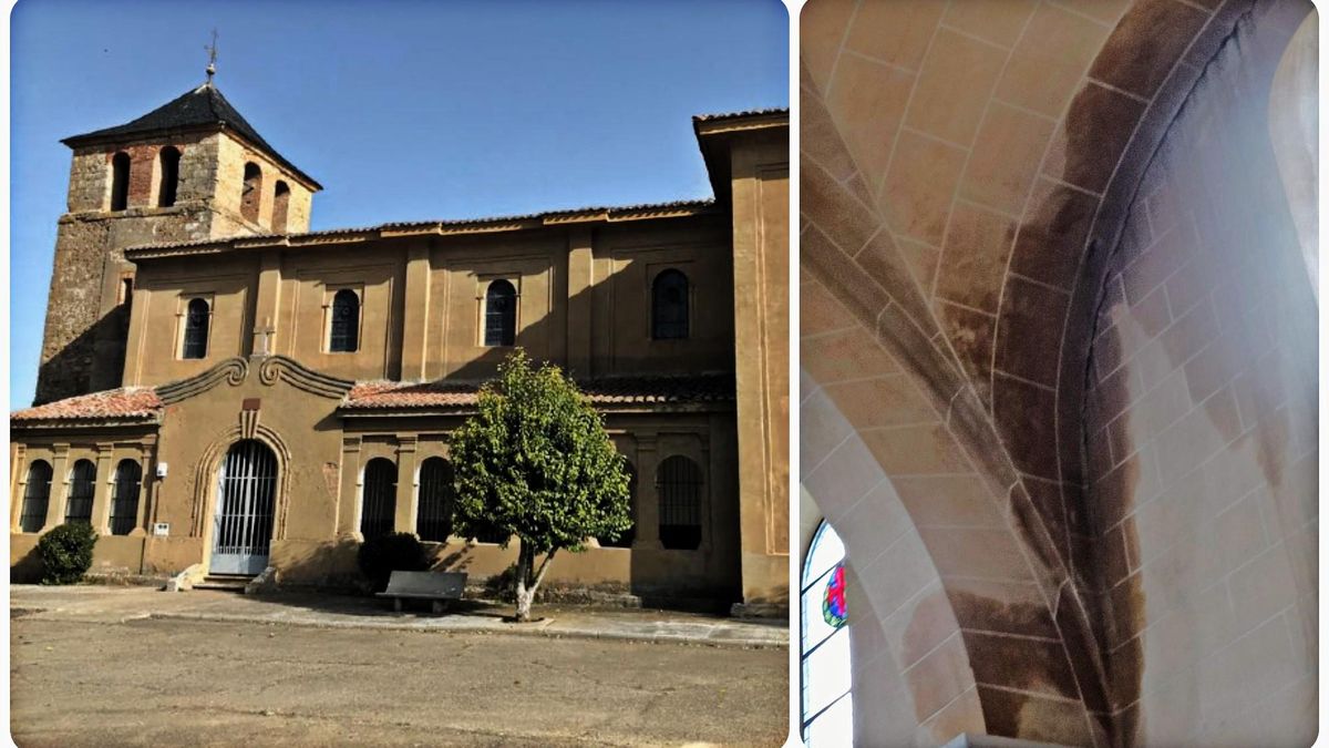Han aparecido graves humedades en la iglesia de Palanquinos.