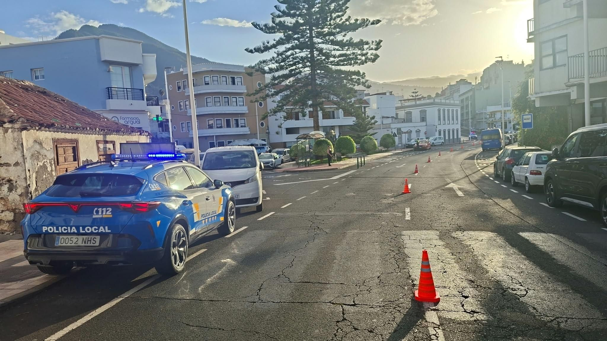 Paso de peatones donde ocurrió el atropello mortal en Argual, en Los Llanos de Aridane. POLICÍA LOCAL