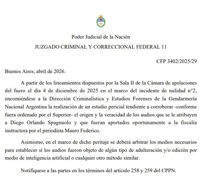 El pedido de Lijo.