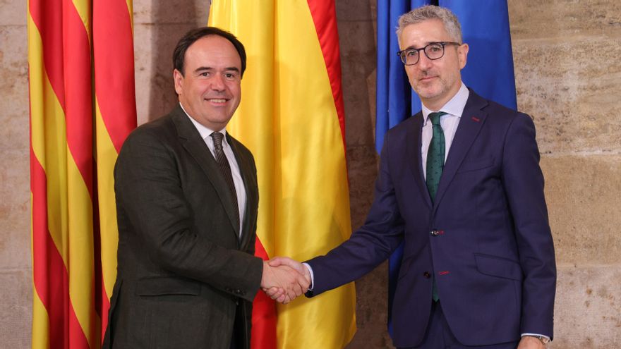 La primera reunión bilateral entre Pérez Llorca y Arcadi España evidencia que el PP torpedeará el nuevo sistema de financiación