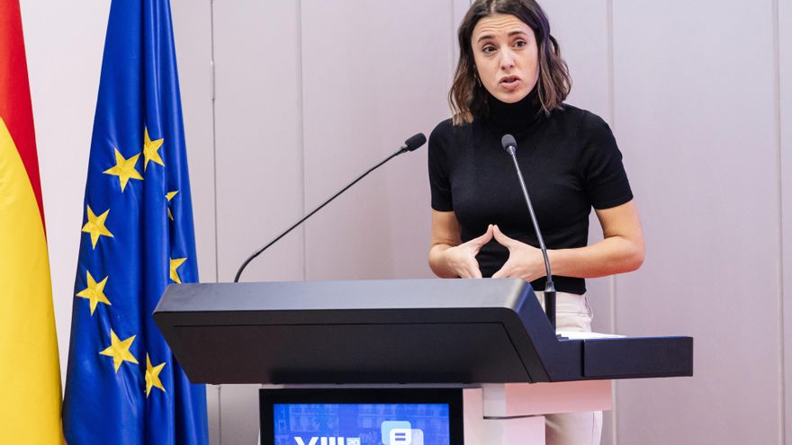La ministra de Igualdad en funciones, Irene Montero, interviene durante el acto de apertura del XIII Congreso CESIDA, a 20 de octubre de 2023, en Madrid (España). El encuentro ha sido organizado por la Coordinadora estatal de VIH y sida (CESIDA).
