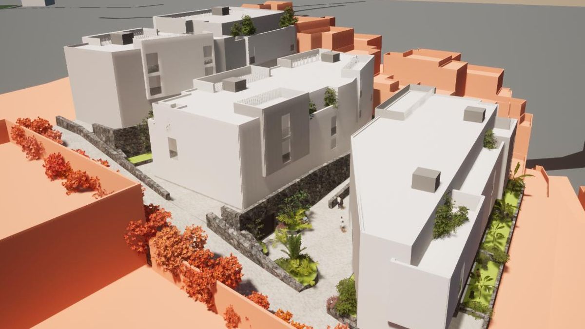 Simulación de las 63 viviendas públicas en el barrio de El Secadero de la capital grancanaria.