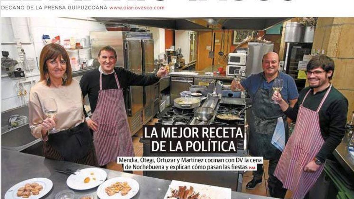 Portada del Diario Vasco con Idoia Mendia y Arnaldo Otegi