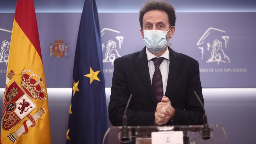 El portavoz de Ciudadanos en el Congreso, Edmundo Bal en rueda de prensa en el Congreso de los Diputados durante la celebración de la Junta de Portavoces, en Madrid (España), a 15 de diciembre de 2020.