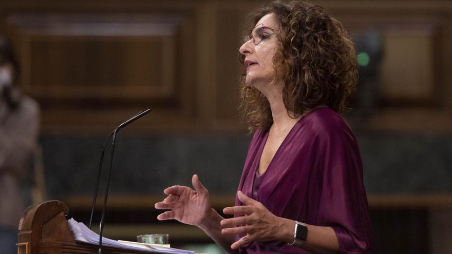 La ministra de Hacienda, María Jesús Montero durante el debate de Presupuestos.