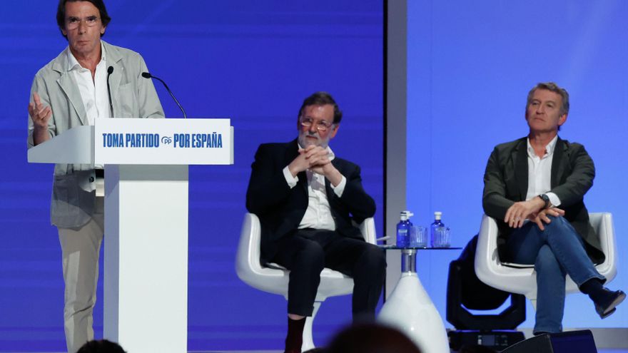 Aznar encarga a Feijóo unir a "una mayoría a derecha e izquierda" frente a la "política prostituida" de Sánchez