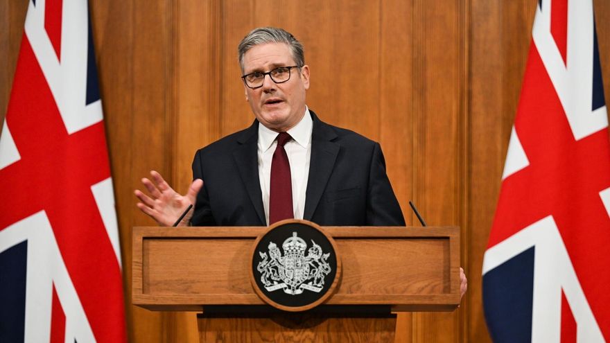 El primer ministro británico, Keir Starmer, durante una rueda de prensa en Downing Street, en Londres, el 16 de marzo de 2026.