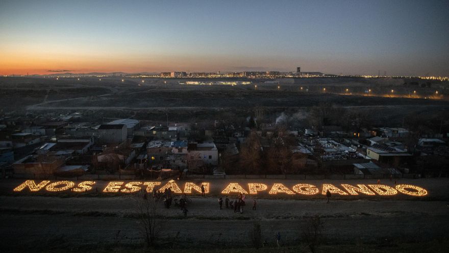 Acción del colectivo Boa Mistura en la Cañada Real de Madrid