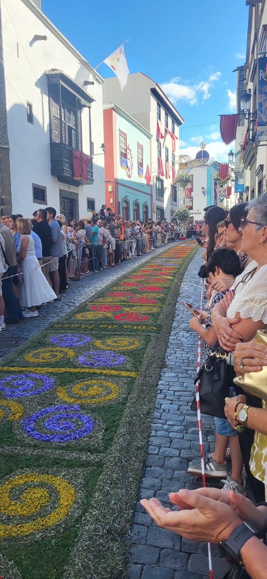 Alfombra y arco a la Virgen de las Nieves. Foto: MRR