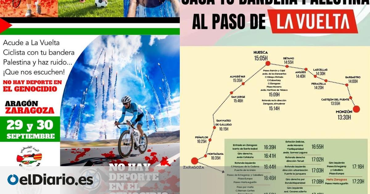 La Vuelta Ciclista a España llega a Aragón con acciones de protesta por la participación de un equipo israelí