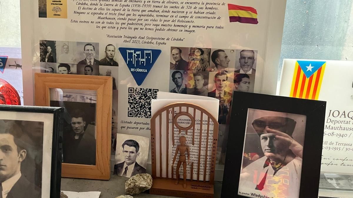 Imágenes de cordobeses deportados a campos nazis, en un recuerdo del IES Cárbula.