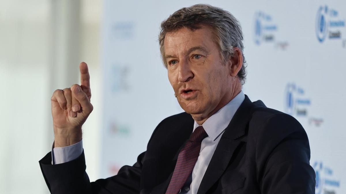 El líder del PP, Alberto Núñez Feijóo, interviene en el VI Foro Internacional Expansión.
