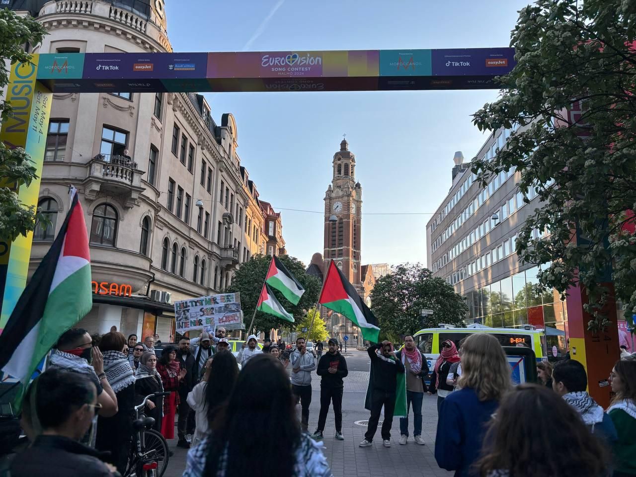 Imagen de la concentración en favor de Palestina en Malmö