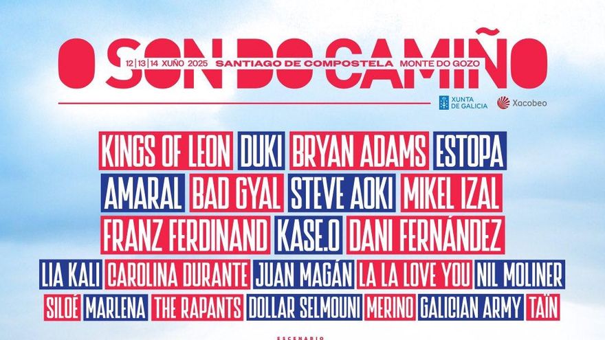 Kings of Leon, Duki, Bryan Adams, Estopa y Amaral, primeras cabezas de cartel de O Son do Camiño 2025