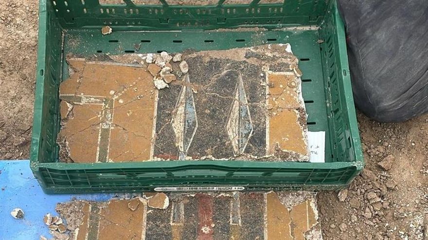 Una excavación arqueológica en Borja (Zaragoza) saca a la luz una pintura única en la Hispania romana