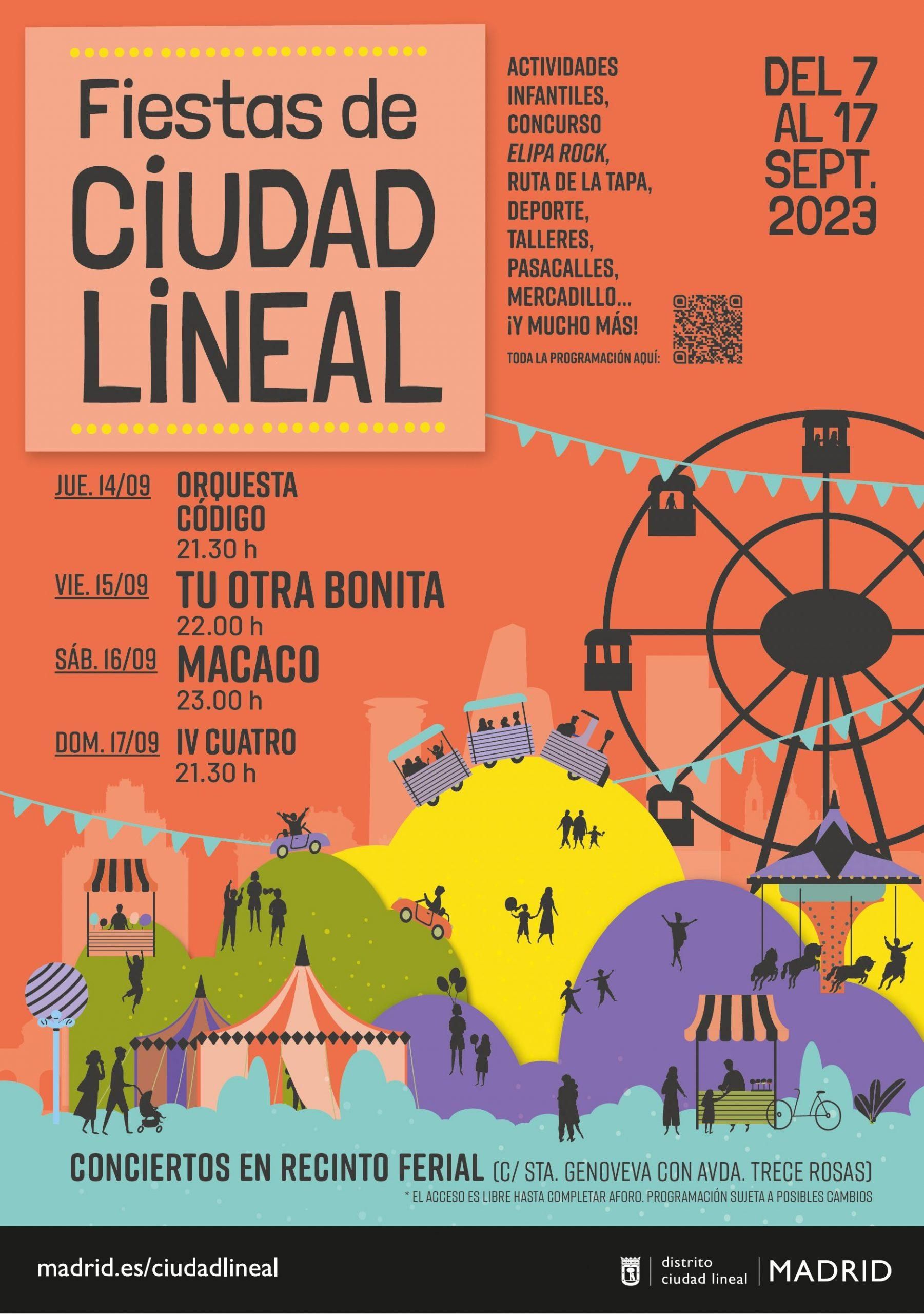 Cartel oficial de las Fiestas Ciudad Lineal 2023