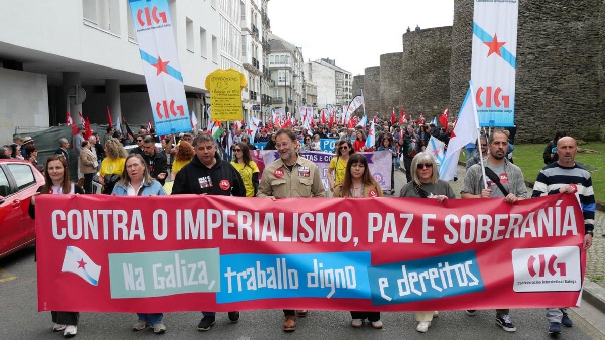 La CIG, primer sindicato de Galicia, lleva su manifestación del 1 de Mayo a Lugo para protestar contra la "deriva autoritaria" del PP