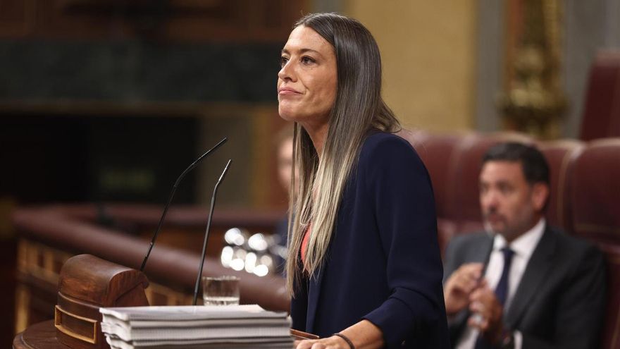 La portavoz de Junts en el Congreso, Miriam Nogueras, interviene durante una sesión plenaria en el Congreso de los Diputados, a 3 de septiembre de 2026, en Madrid (España).