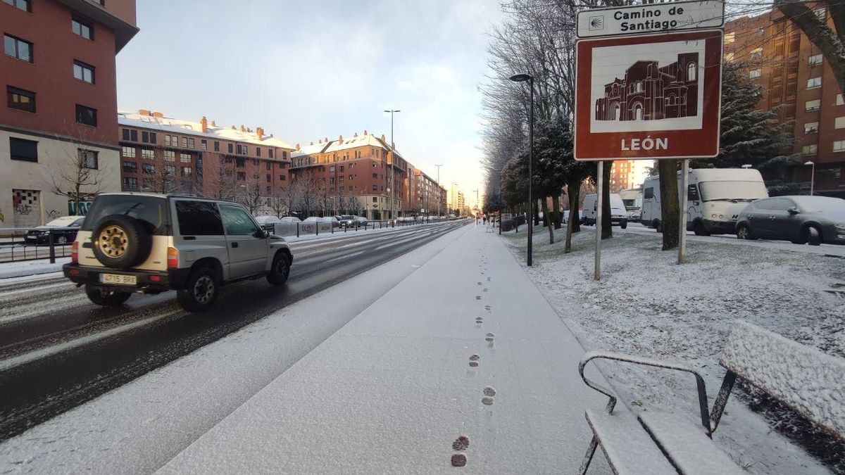 Nieve en León capital.
