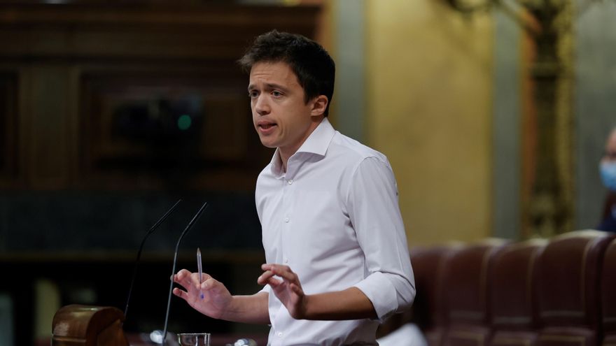 El líder de Más País, Íñigo Errejón , durante su intervención este miércoles en el Pleno del Congreso en el que el Gobierno explica los indultos a los líderes independentistas e informar de la situación política y económica