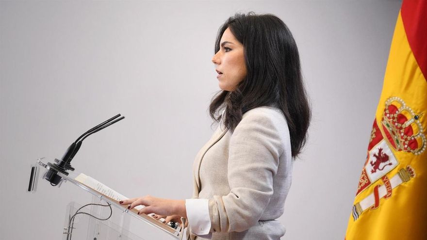 La portavoz de VOX en el Congreso, Pepa Millán, durante una rueda de prensa en el Congreso