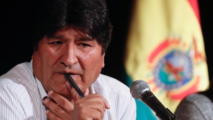 El expresidente de Bolivia Evo Morales durante una rueda de prensa el pasado martes en la Ciudad de Buenos Aires, (Argentina). EFE/Juan Ignacio Roncoroni